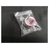 Just Work Here Us Pink Lanyard with Button Pin Set