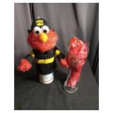 Firefighter Elmo Hand Pupper and Official Fire Rescue Boot Glass Set