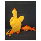 Duck and Koi Fish Plush Bag Set