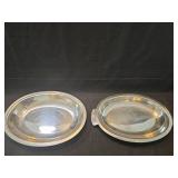 Stainless Steel Oval Serving Dish with Floral Handles