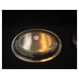 Stainless Steel Oval Serving Dish with Floral Handles