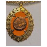 British Penny Medallion Necklace