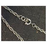 Split Coin Pendant Necklace with Silver Chain