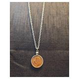 Canadian Penny Pendant Necklace with Silver Chain