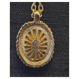 Gold-Tone Cameo Pendant Necklace with Chain