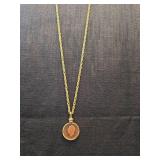 1943 Canadian Penny Necklace with Gold-Tone Chain
