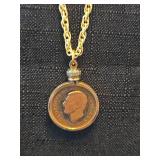 1943 Canadian Penny Necklace with Gold-Tone Chain