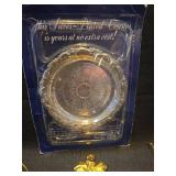 Decorative Collection with Italian Silver Coaster and Holiday Ornaments