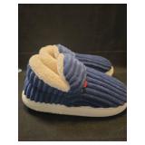 Navy Blue Corduroy House Slippers