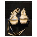 White Platform Lace-Up Sandals size 9