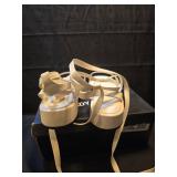 White Platform Lace-Up Sandals size 9