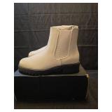 Cream Chelsea Platform Boots women