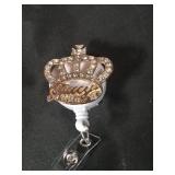 BMW M Series Carbon Fiber Keychain & Crystal Crown Badge Holder Set