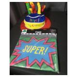 Birthday Party Accessories Bundle - Hat and Super Cape