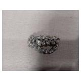 Crystal Curved Leaf Brooch Pin