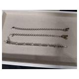 Silver Tone Chain Link Bracelets Set