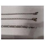 Silver Tone Chain Link Bracelets Set