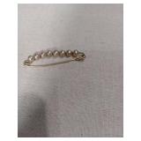 Crystal & Enamel Bird Brooch with Pearl Safety Pin