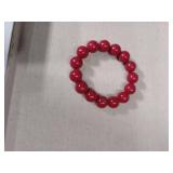 Red and Black Beaded Stretch Bracelets Set