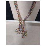 Multicolor Seed Bead Butterfly Necklace