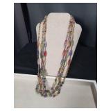 Multi-Strand Mixed Gemstone Beaded Necklace