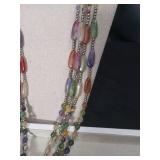 Multi-Strand Mixed Gemstone Beaded Necklace