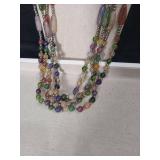 Multi-Strand Mixed Gemstone Beaded Necklace