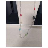 Jewelry Set - Mixed Stone Necklace with Pearl Accents and Decorative Brooches