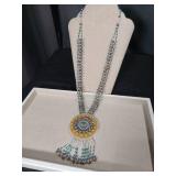 Zuni Style Beaded Sunburst Necklace