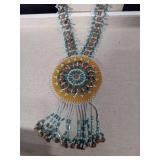 Zuni Style Beaded Sunburst Necklace