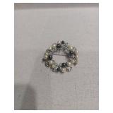 2 Piece Brooch Set - Pearl Wreath & Galaxy Umbrella