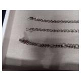 Silver Tone Chain Link Bracelet Set