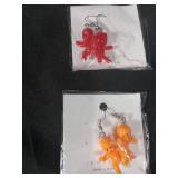 Colorful Korean Character Dangle Earrings Set