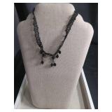 Black Crystal Beaded Choker Necklace