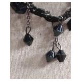 Black Crystal Beaded Choker Necklace