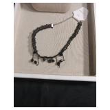 Black Crystal Beaded Choker Necklace