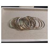 Mixed Metal Bangle Bracelet Collection