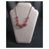 Red Flower Crystal Statement Necklace