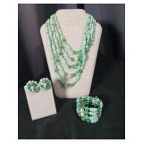 Mint Green Glass Bead Jewelry Set