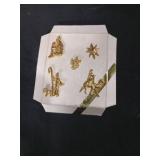 Gold Tone Nativity Scene Pin Set