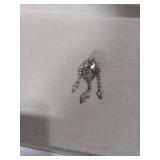 Pink and Clear Crystal Gold Tone Brooch