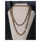 Gold Tone Byzantine Chain Necklace