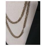 Gold Tone Byzantine Chain Necklace