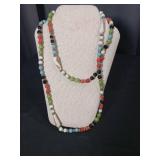 Multicolor Glass Bead Necklace with Decorative Spacers