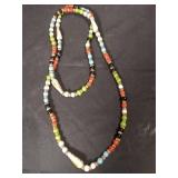 Multicolor Glass Bead Necklace with Decorative Spacers