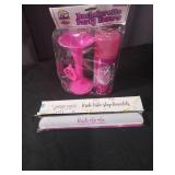 Bachelorette Party Favor Bundle - Pink Shot Glass and Slap Bracelet Set