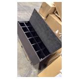 Dark Gray Wayfair Tuffed Ottoman withStorage (hinges broken but can be repaired)  - Retail: $0