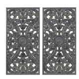 Madison Park MDF Botanical Panel Carved Wall Panel in Blue (Set of 2) - Retail: $180