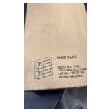 Furinno 6-Tier Turn-N-Tube Multi Storage Shoe Rack  Wood  Brown and Black - Retail: $84