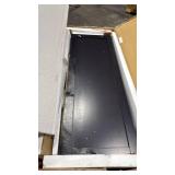 Teamson Home Glancy Tall Slim Freestanding Double Tier Floor Linen Cabinet with 1 Adjustable and 3 Fixed Interior Shelves 5 Storage Spaces and 2 Louvered Doors (some water damage) - Retail: $0